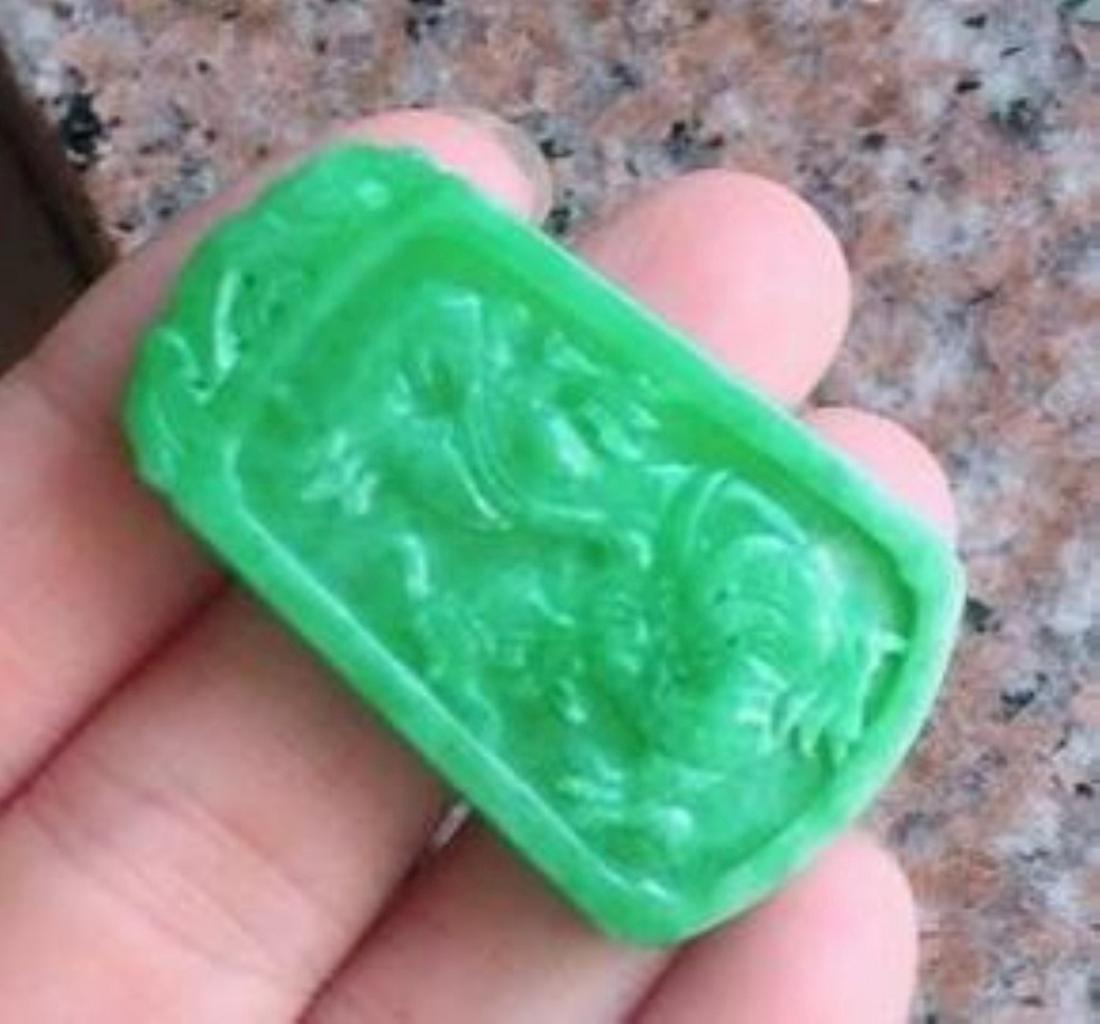 Green Jadeite Dragon Plaque (1 of 3)