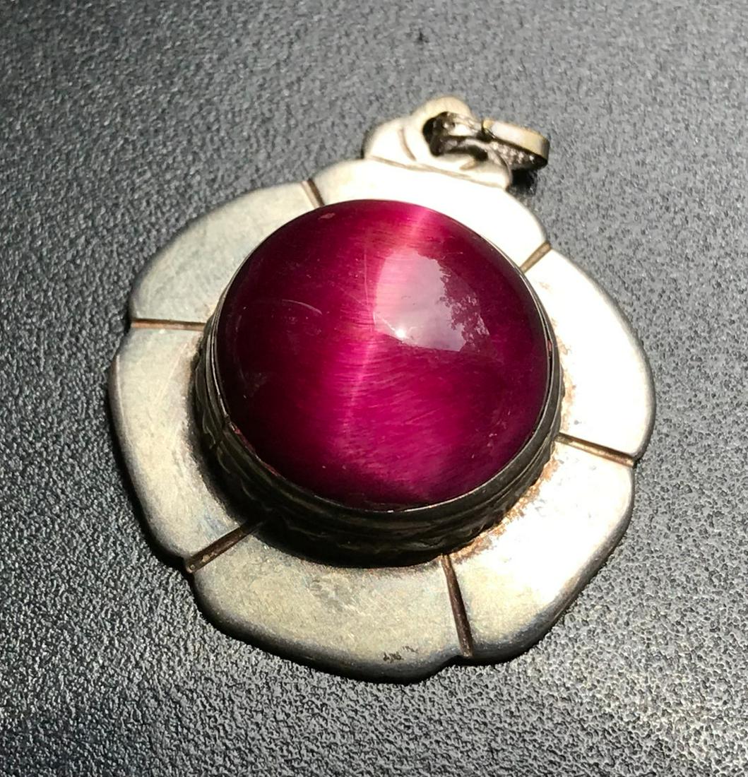 Vintage Tiger's Eye Silver Pendant (1 of 4)