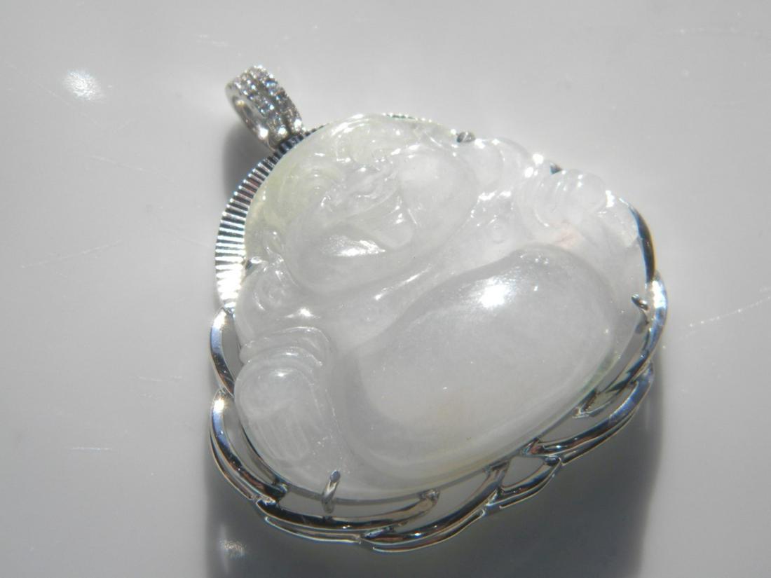 Natural Jadeite Buddha Pendant: Natural Jadeite Buddha Pendant, size: 1.75" x 1.5"