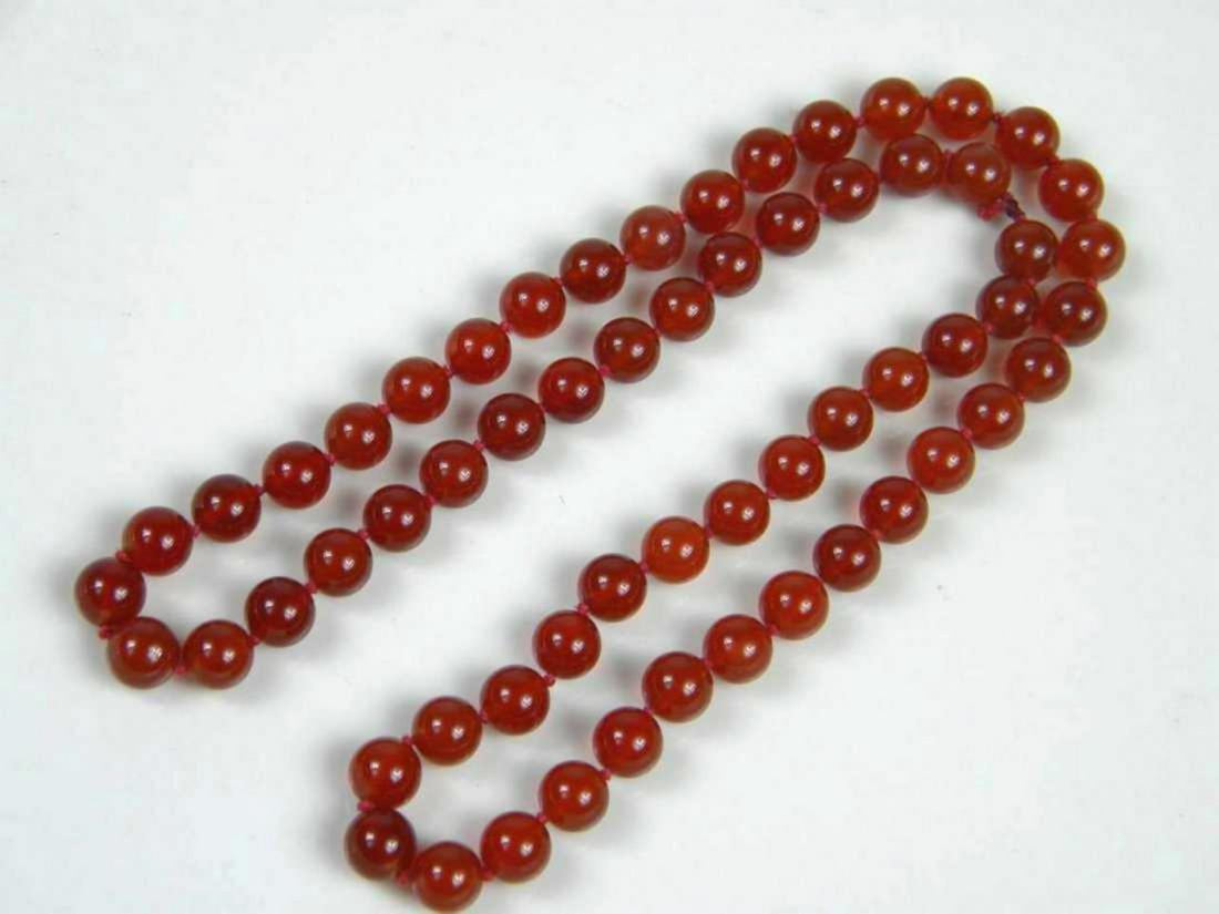 ANTIQUE CHINESE CARNELIAN Bead Necklace: ANTIQUE CHINESE CARNELIAN Bead Necklace, length 25", bead size 12mm