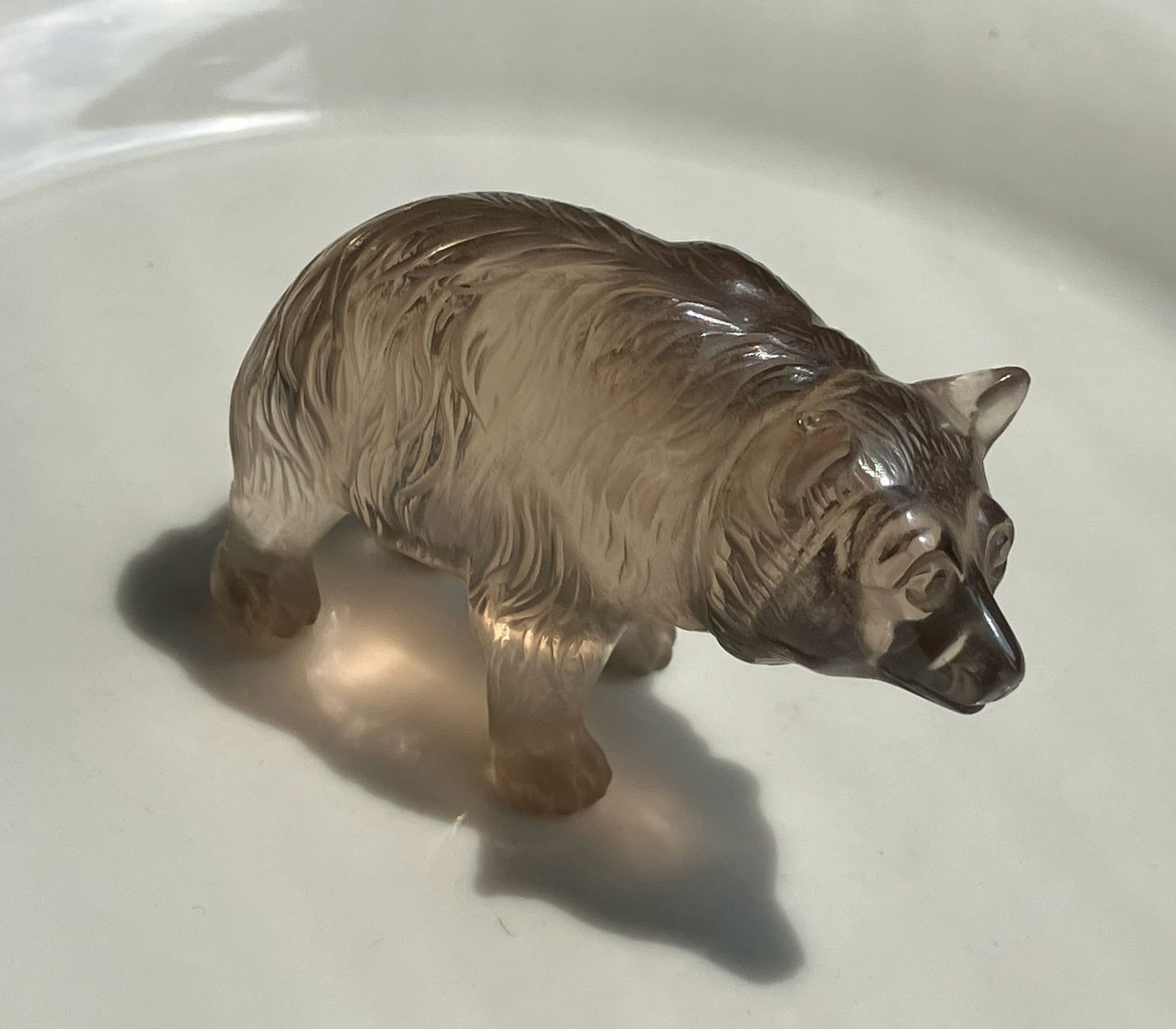 Antique Carved Crystal Bear Statue (1 of 7)