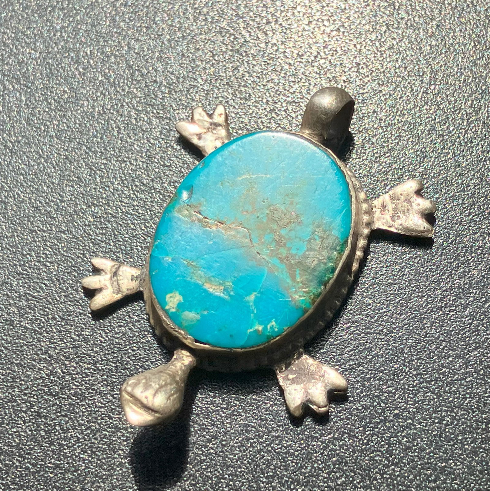Vintage Turquoise Turtle Brooch Pin (1 of 4)