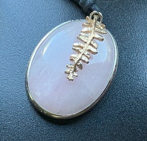 Vintage Pink Quartz Pendant Necklace