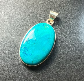 Vintage Silver Turquoise Pendant