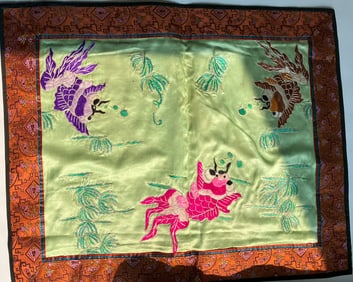 Vintage Embroidery Panel, Size: 21" x 17"