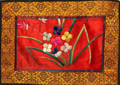Vintage Embroidery Panel, Size: 12" x 8"