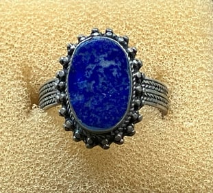 Vintage silver Lapis Ring