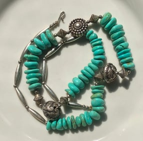 Vintage Silver turquoise Necklace