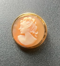 Vintage silver Cameo Brooch Pin