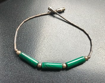 Vintage Silver Malachite Bracelet