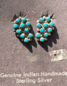 Pair of Silver Turquoise Earrings