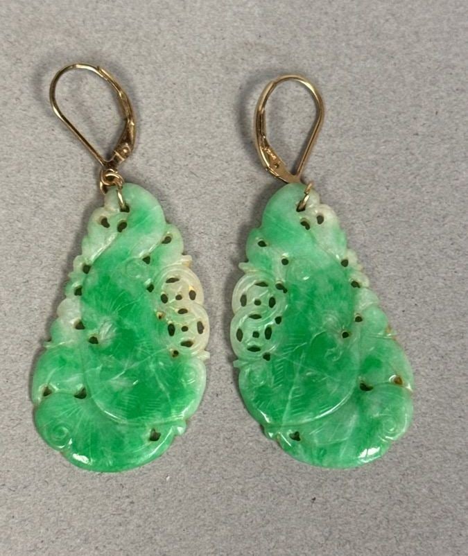 Pair of Jadeite Earrings: Pair of Jadeite Earrings