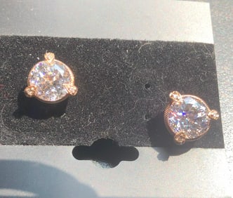 Pairof Judith Ripka Silver Earrings