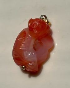 Antique Carnelian Monkey Pendant