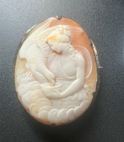 Vintage Gold Plated Cameo Pendant and Brooch Pin