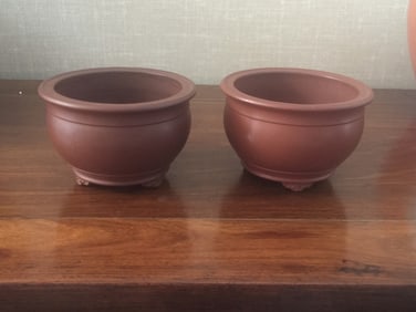 Pair of Zisha Planters