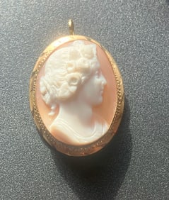 Vintage Gold Filled Cameo Pendant and Brooch
