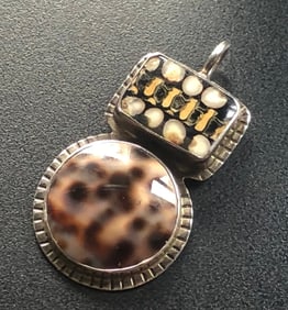 Antique Agate Silver Pendant