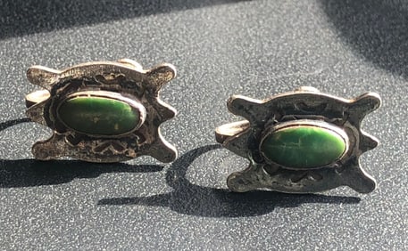Pair of SilverTurquoise Earrings