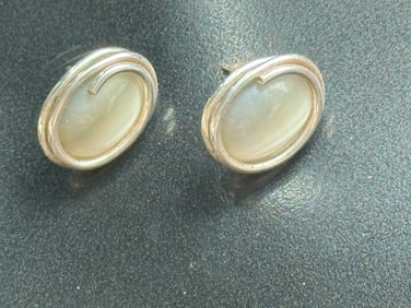 Pair of silver earrings