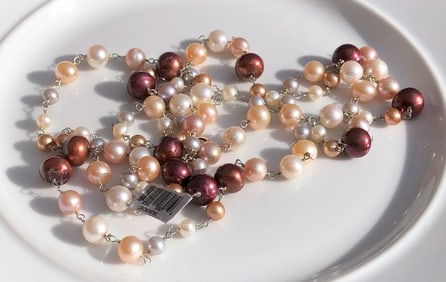 Vintage Silver Pearl Neckalce