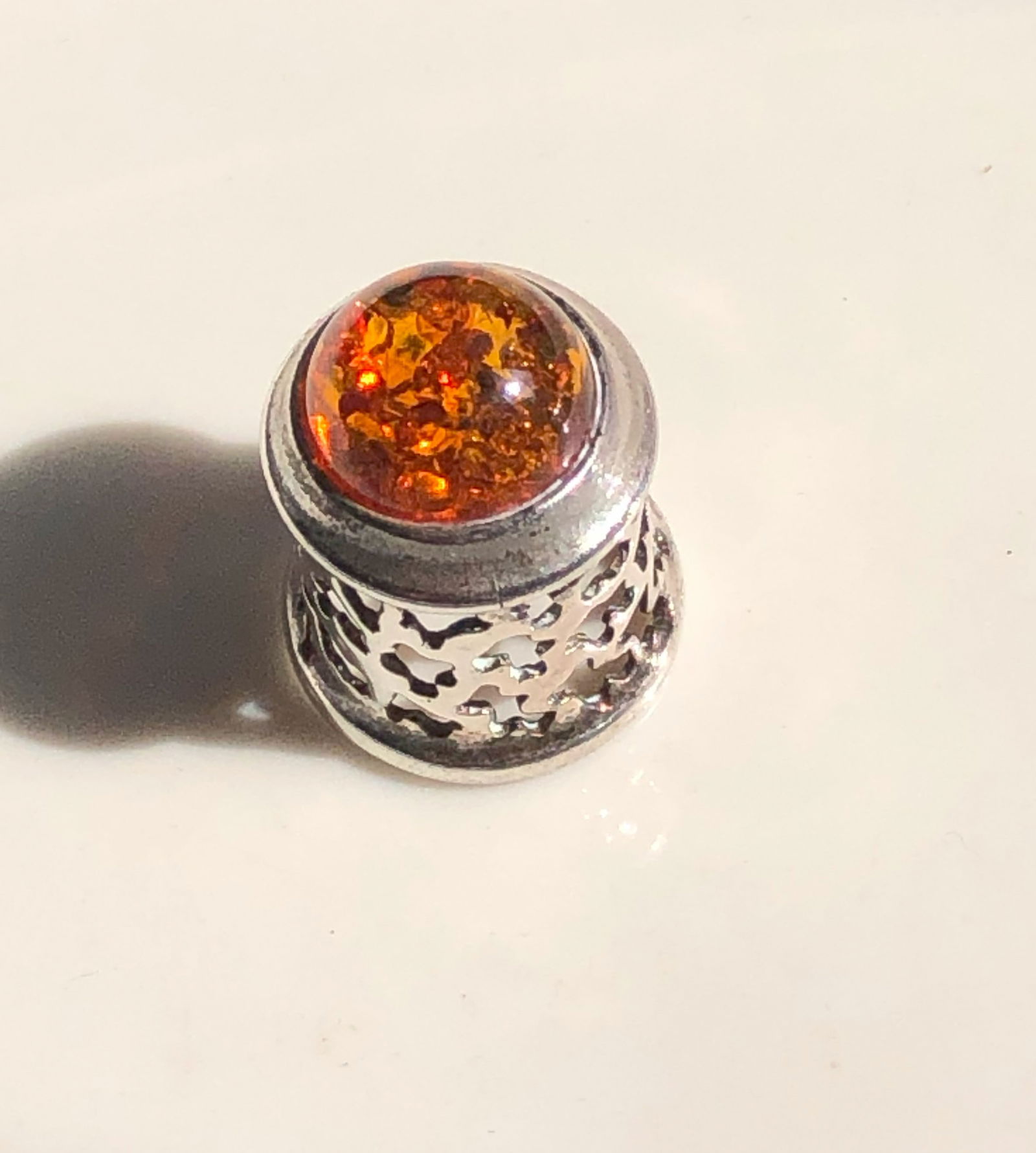 Vintage Silver Amber Pendant (1 of 1)