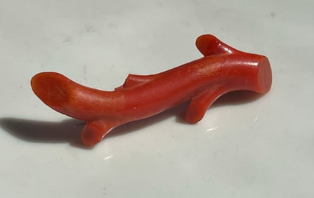 Antique Red Coral Brooch Pin