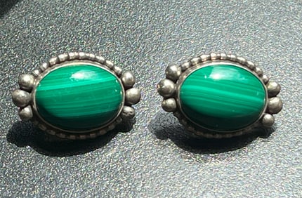 Pair of Malachite Earrings