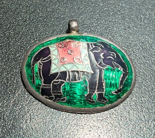 Vintage Enamel Pendant