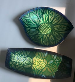 Two Enamel dishes