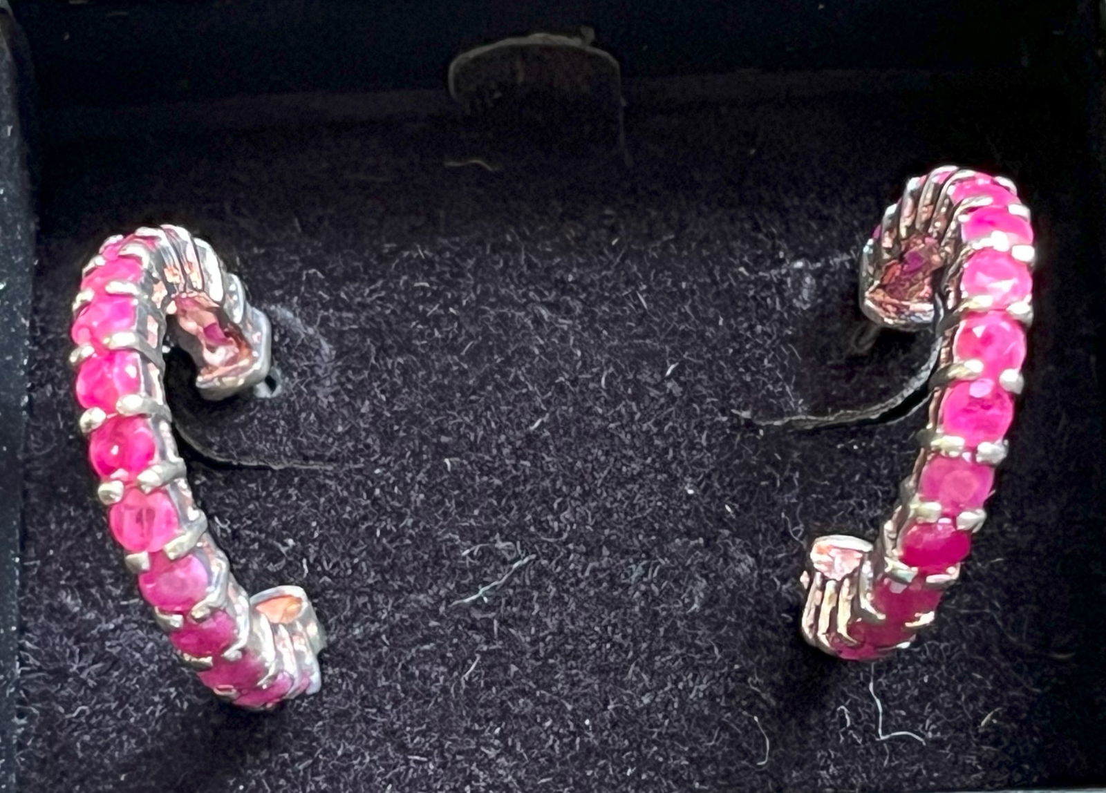 Pair of Silver Ruby Earrings (1 of 3)