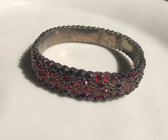 Antique Garnet Gold Filled Bracelet