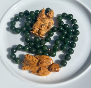 Vintage Green jade Necklace