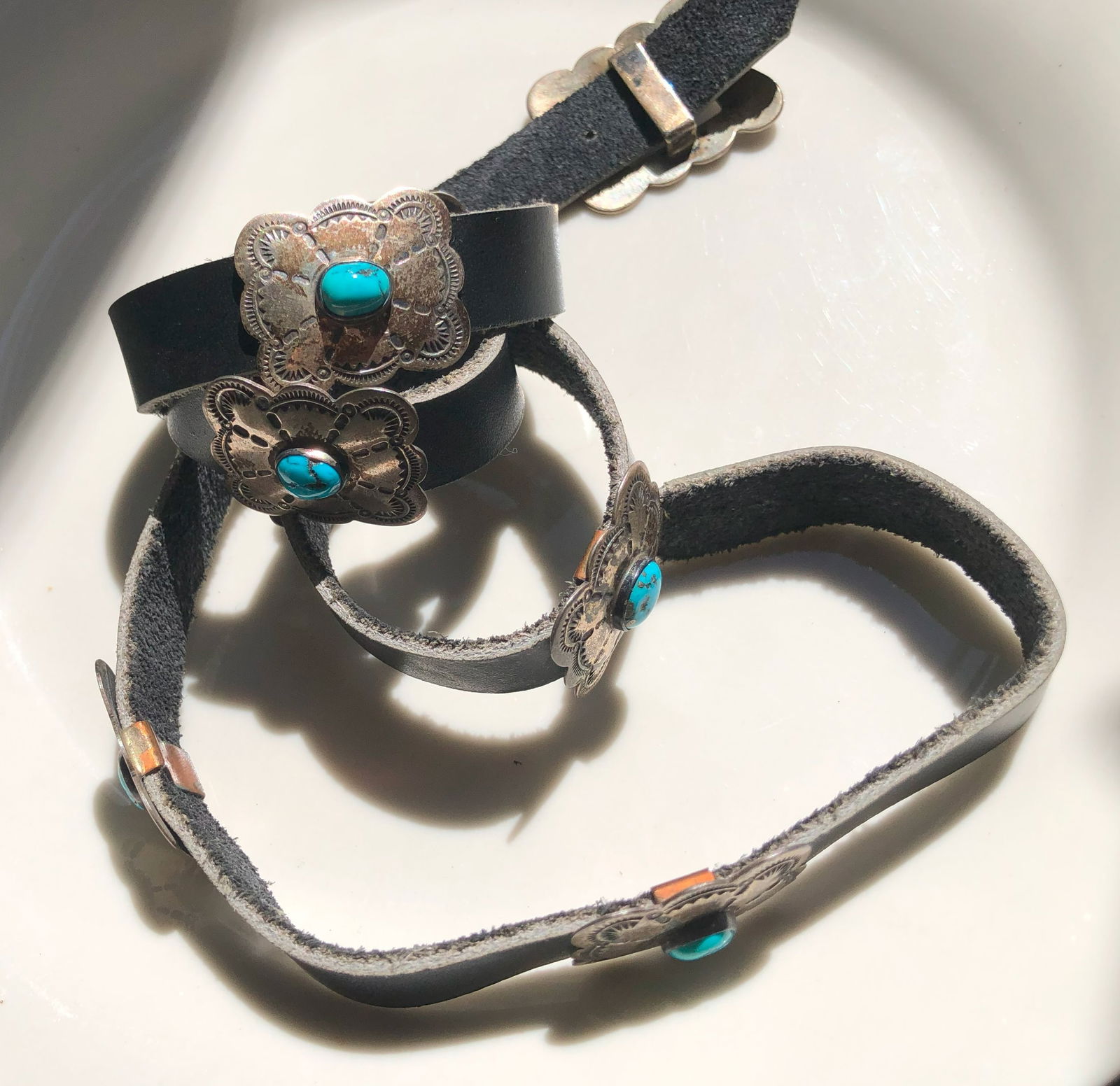 Antique Silver Turquoise Belt: Antique Silver Turquoise Belt