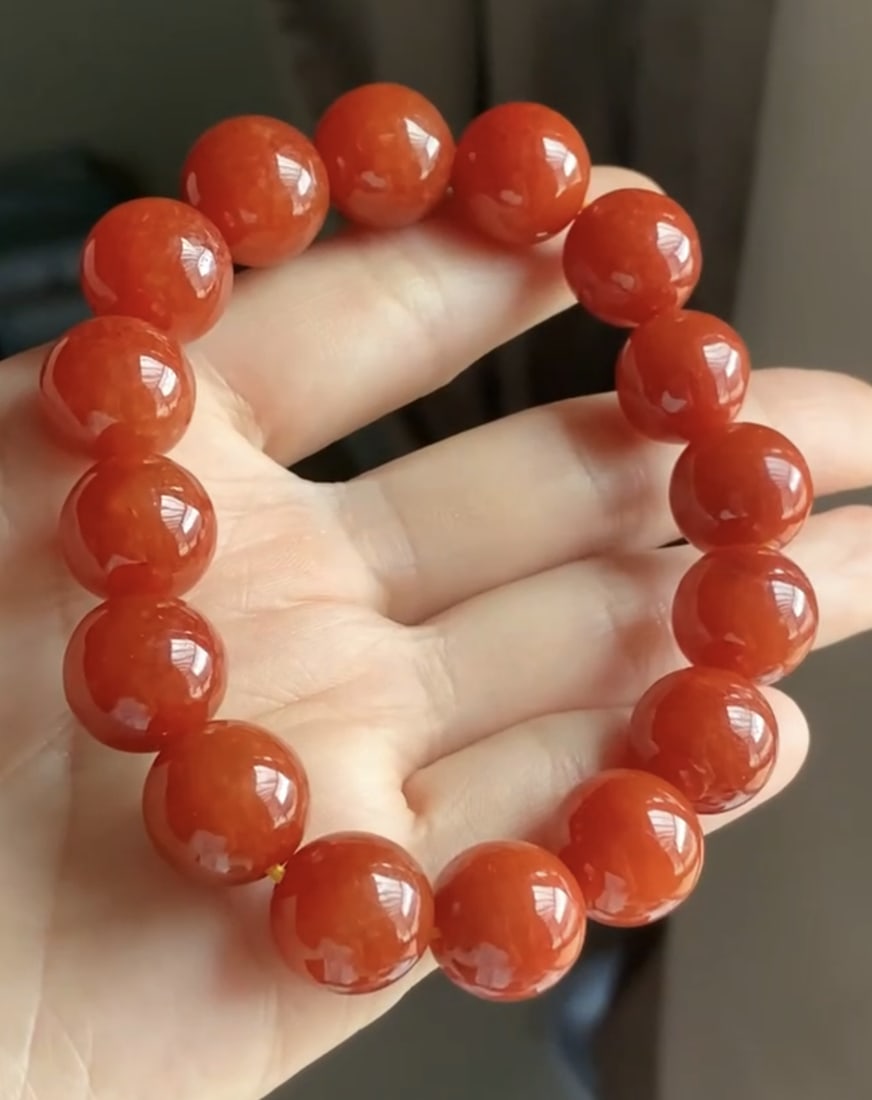 Vintage Red Jadeite Bracelet (1 of 1)