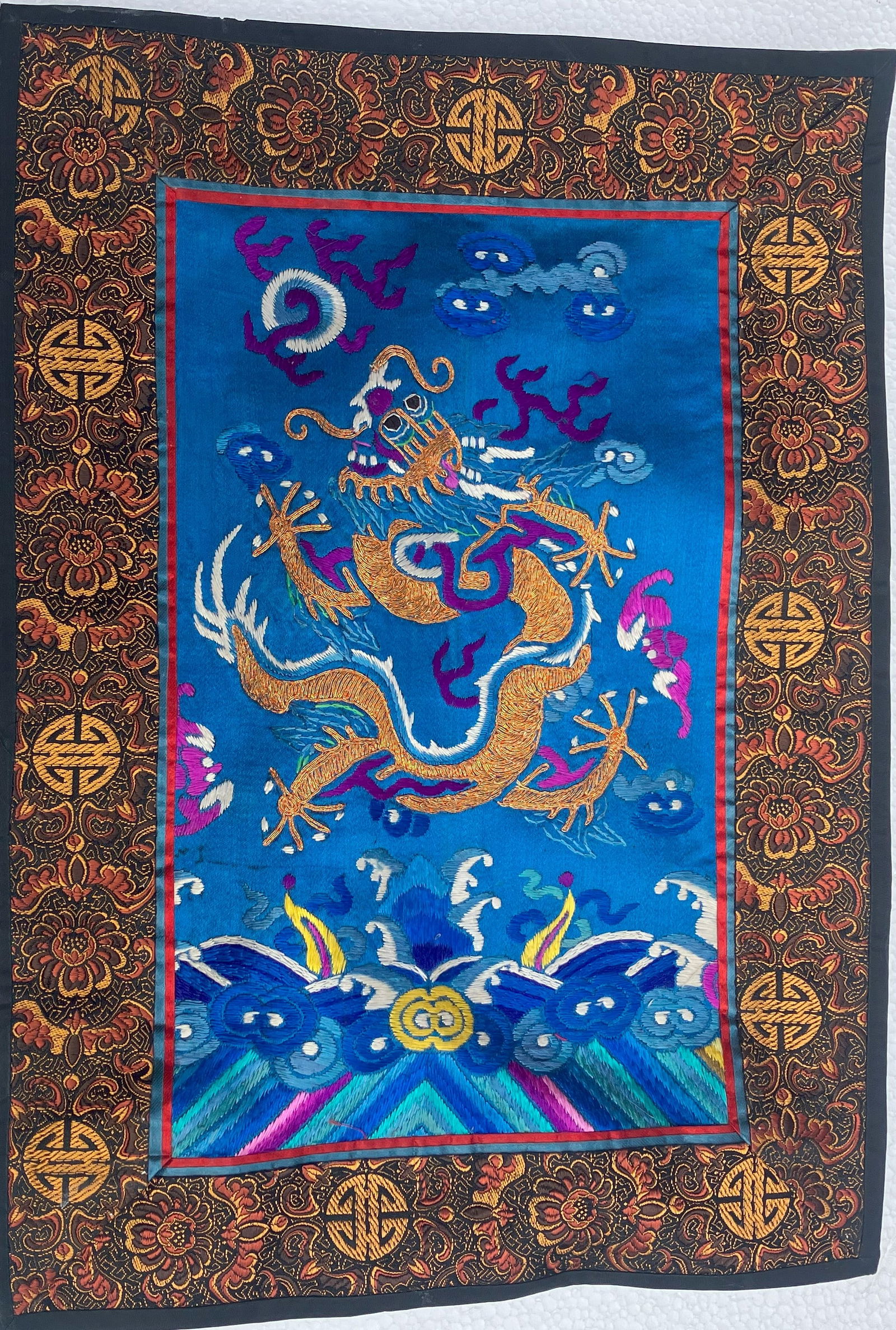 Vintage Embroidery Panel: Vintage Embroidery Panel, Size: 13" x 9"