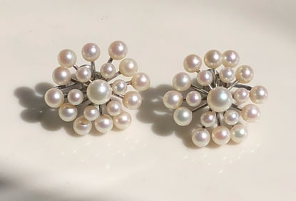 Pair of Sea Pearl Silver Earrings