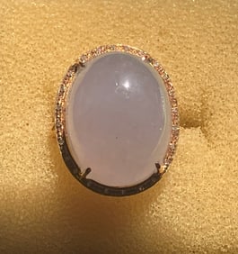 18K Gold Purple Jadeite Ring