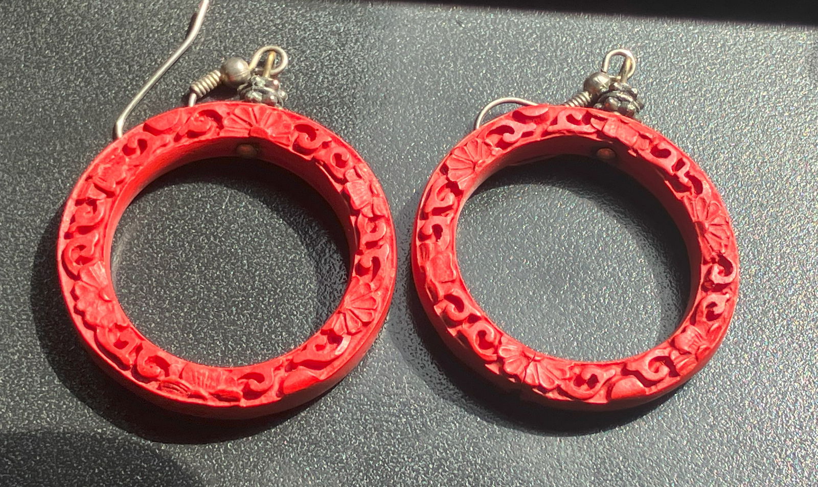 Pair of Cinnabar Earrings (1 of 2)