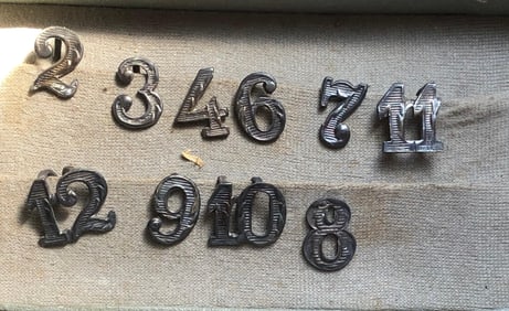 Vintage silver Birthday Cake Number Pin