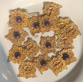 Antique Gold Plated Belt Pieces