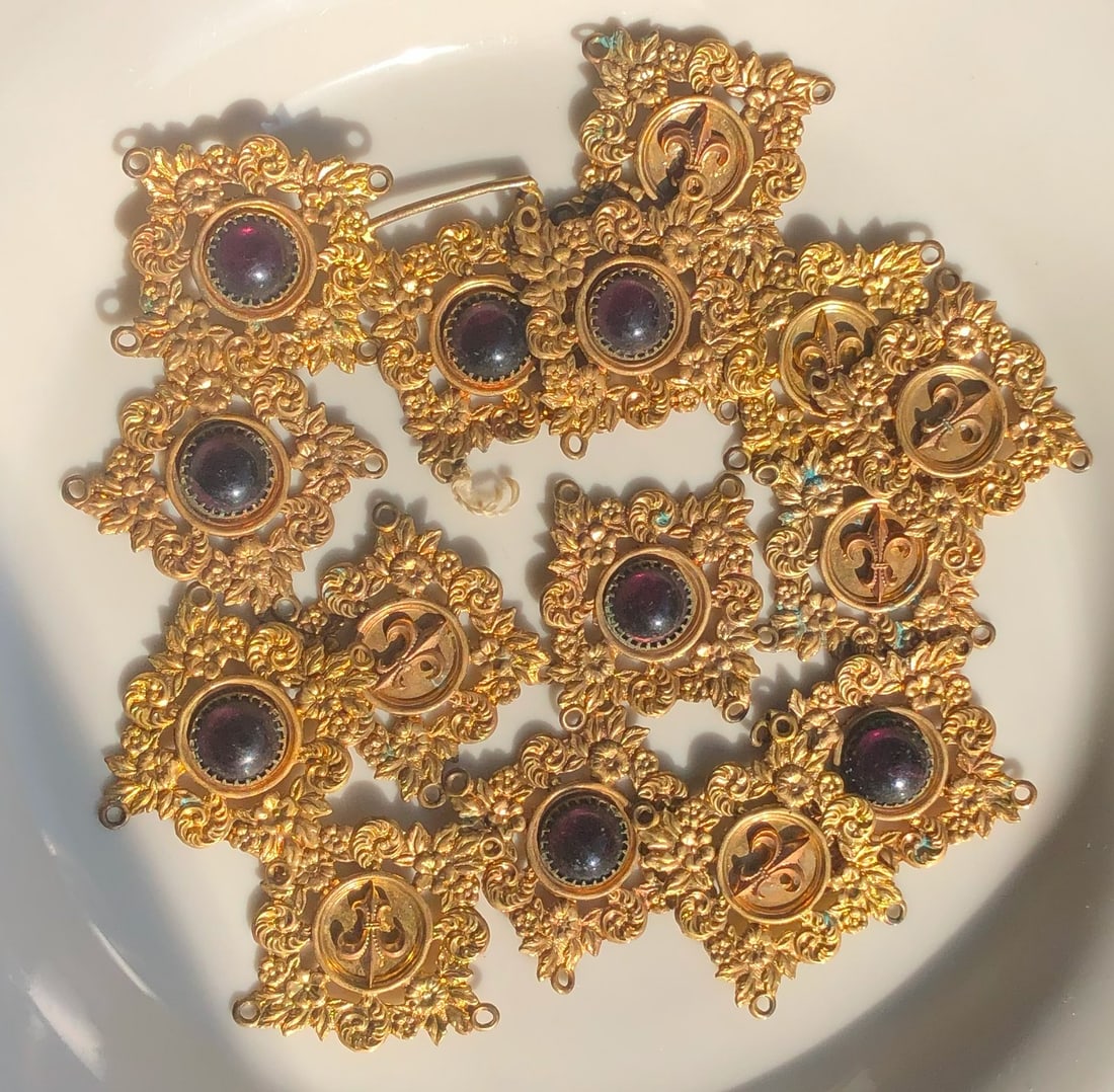 Antique Gold Plated Belt Pieces (1 of 3)