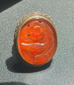 14K Gold Carnelian Ring