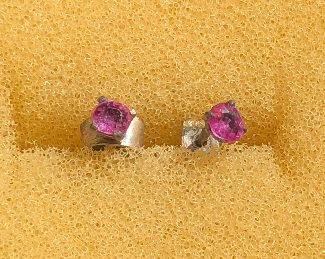 Pair of Ruby Silver Earrings (1 of 2)