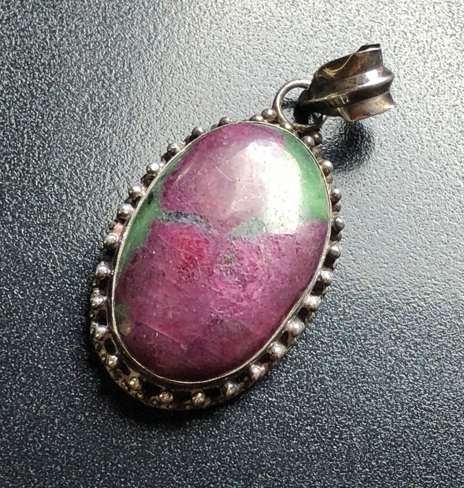 Ruby Zoisite Silver Pendant (1 of 4)