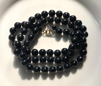 Black Onyx Bead Necklace