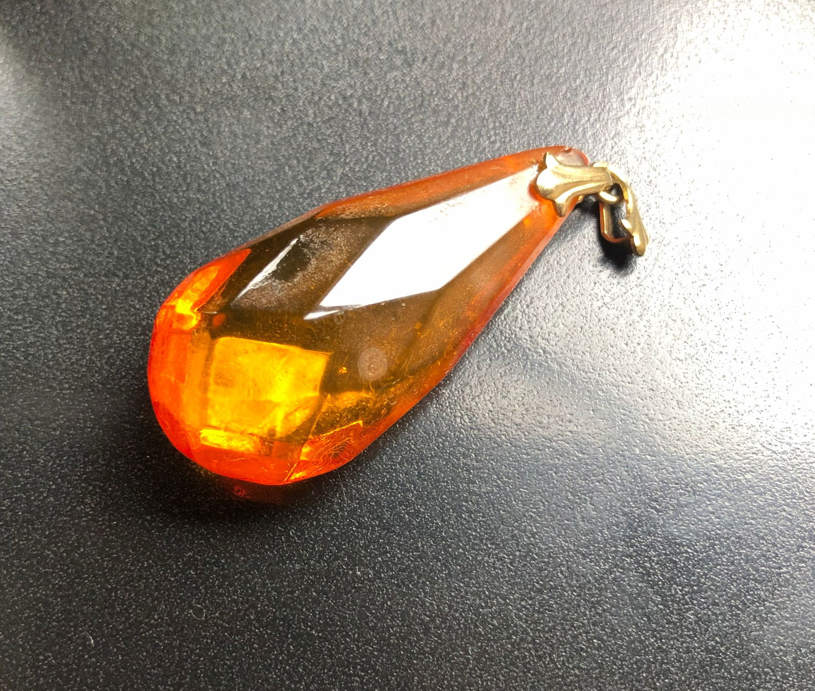 Plastic Amber Color Pendant (1 of 3)