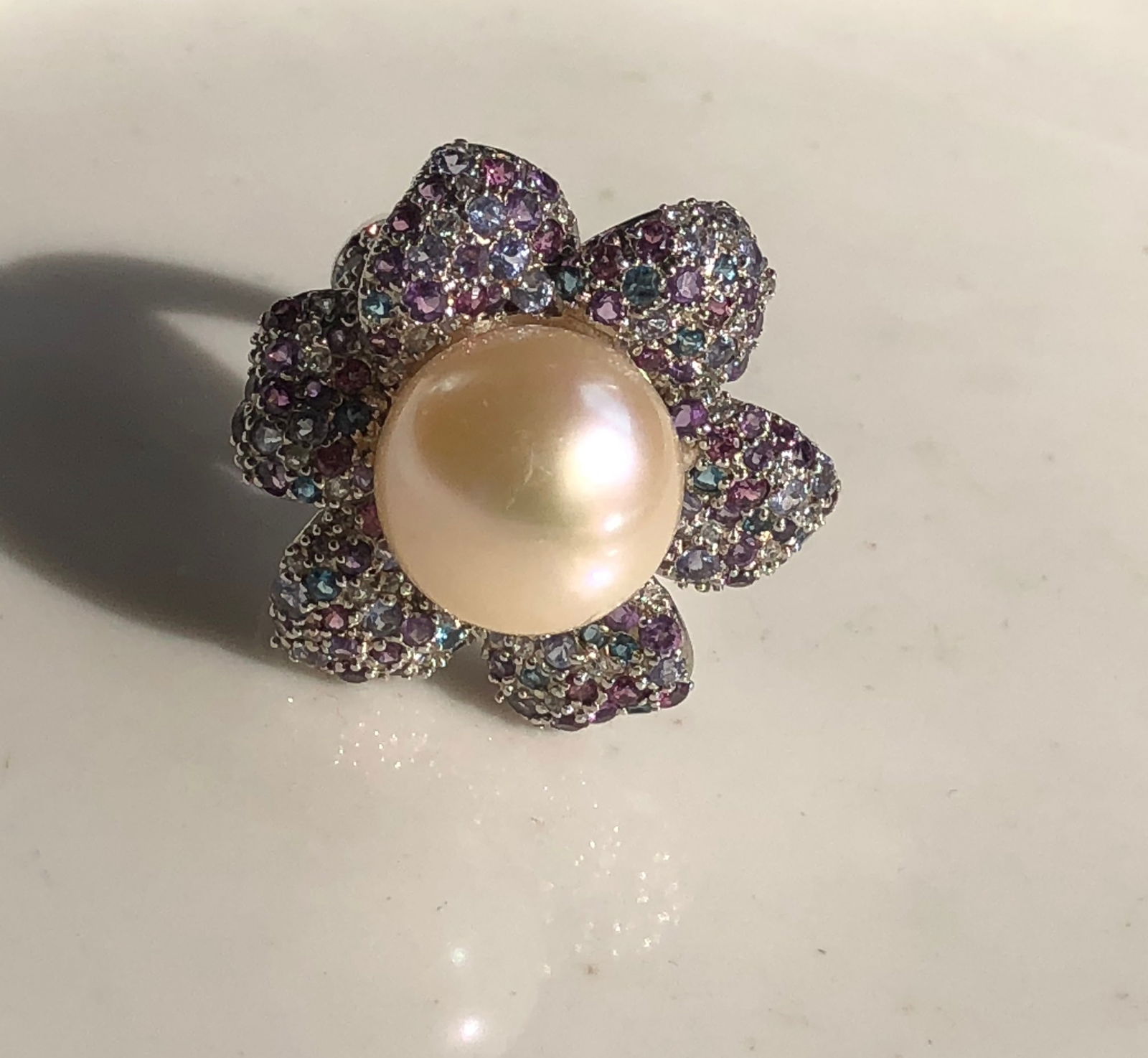 Floral Pearl Silver Ring (1 of 4)