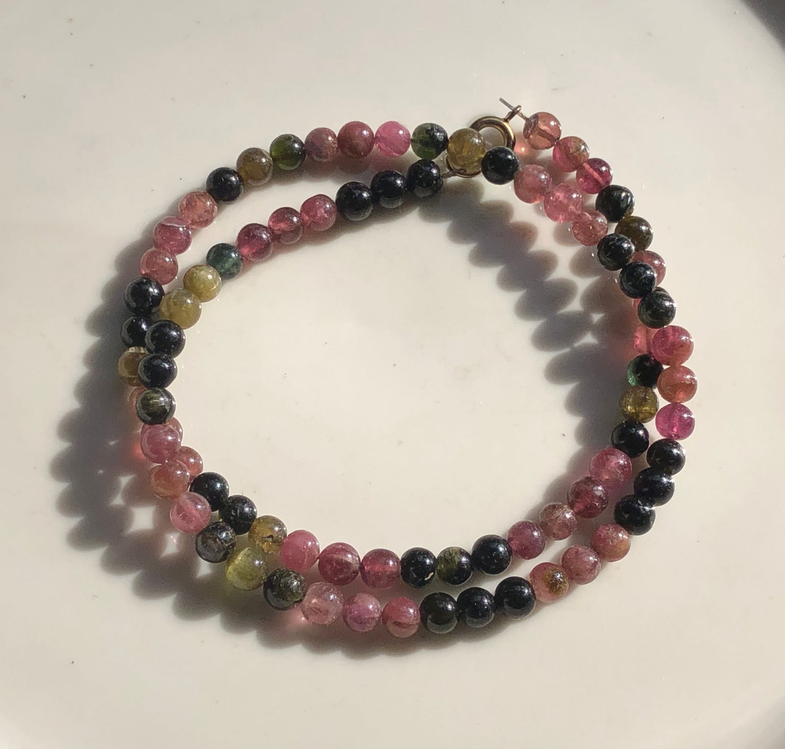 Vintage Tourmaline Beads Necklace: Vintage Tourmaline Beads Necklace