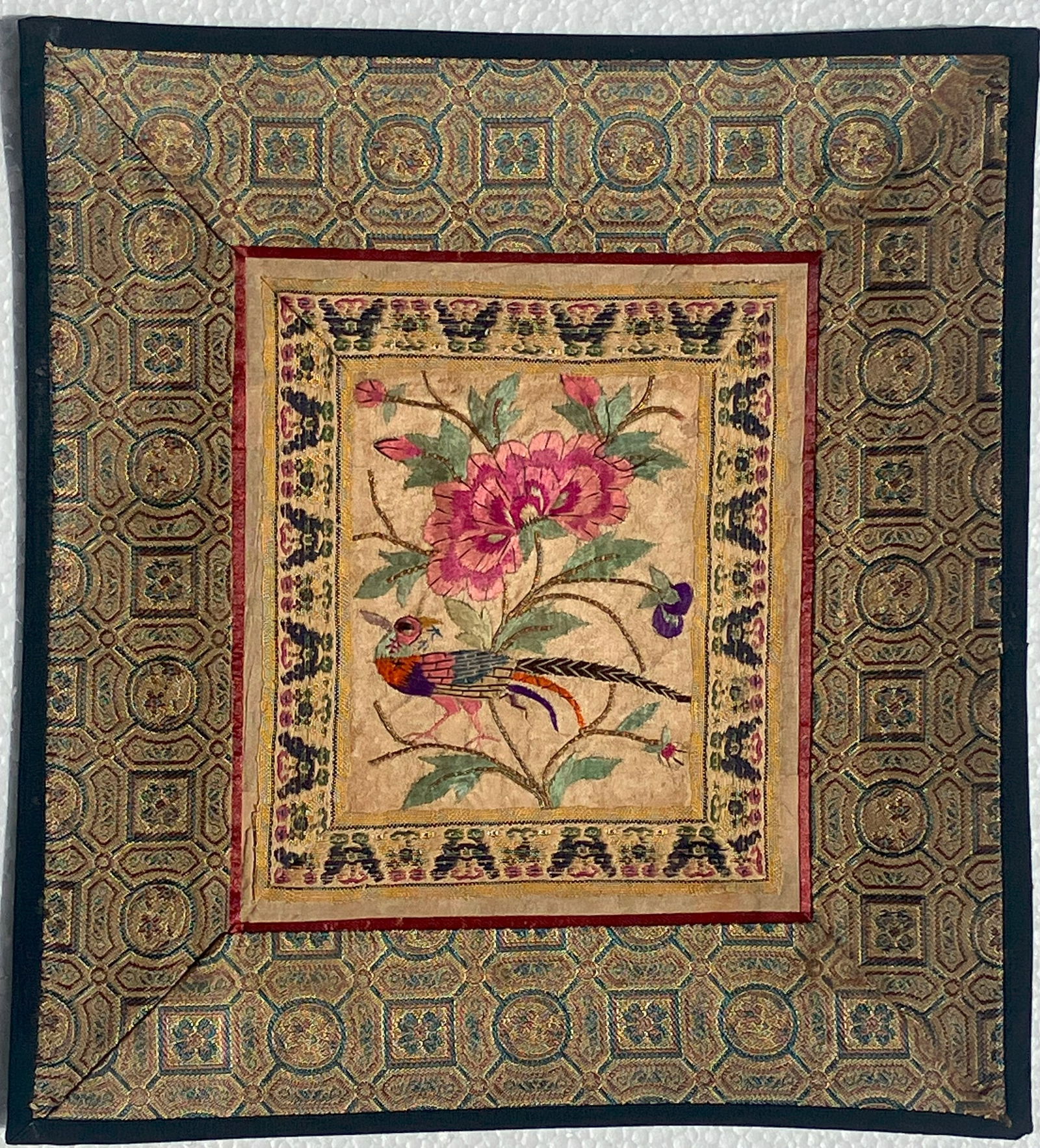 Vintage Embroidery Panel: Vintage Embroidery Panel, Size: 8" x 9"